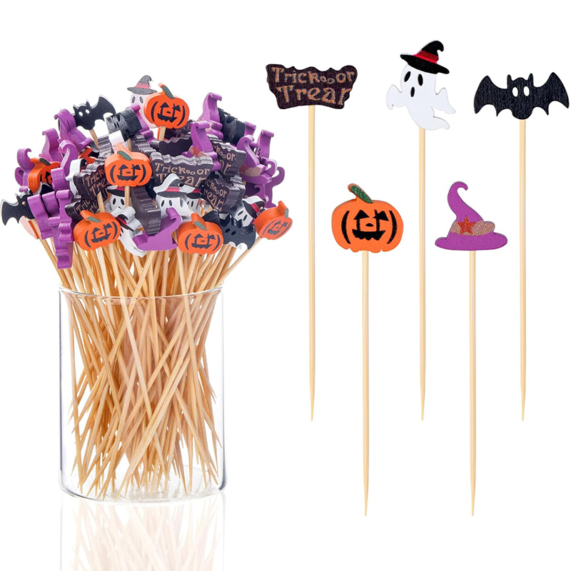 Bamboo Cutlery Set - 50/100 Buah Tusuk Gigi Pesta Halloween