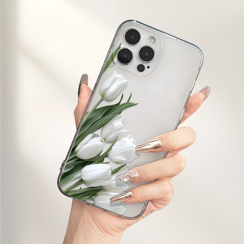 Apple Iphone 15 Pro Max - Casing Ponsel Motif Tulip Untuk iPhone