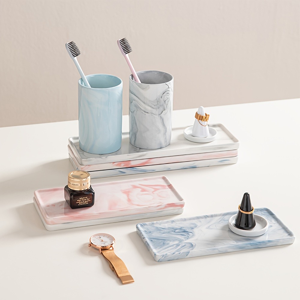 Marble Serving Board - Nampan Wastafel Kamar Mandi Bermotif Marmer