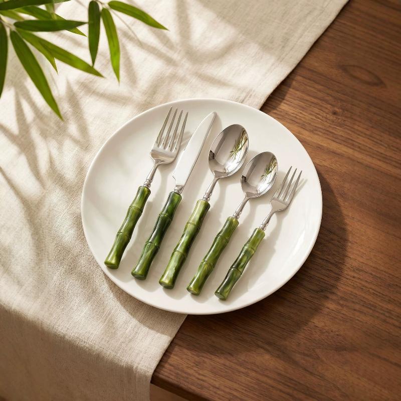 Set Peralatan Makan Dapur dari - Bamboo Cutlery Set ulasan dan harga