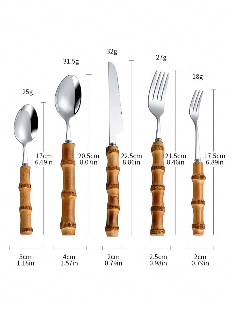 Set alat makan stainless steel - Bamboo Cutlery Set ulasan dan harga