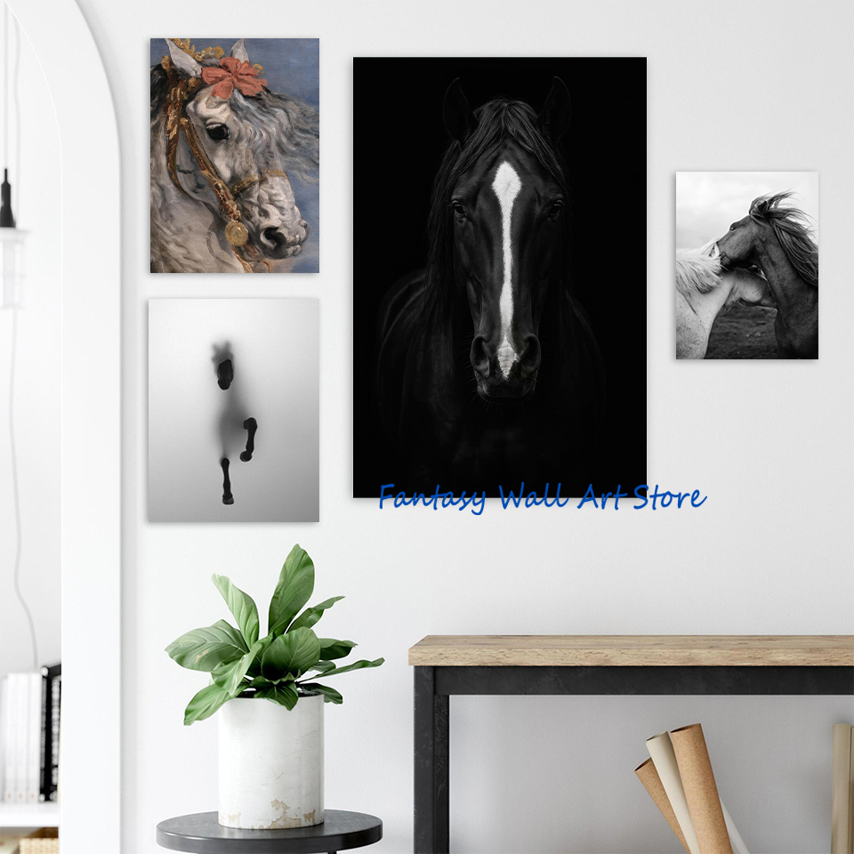 Foto Kuda Hitam Seni Dinding M - Luxury Lifestyle Pictures ulasan dan harga