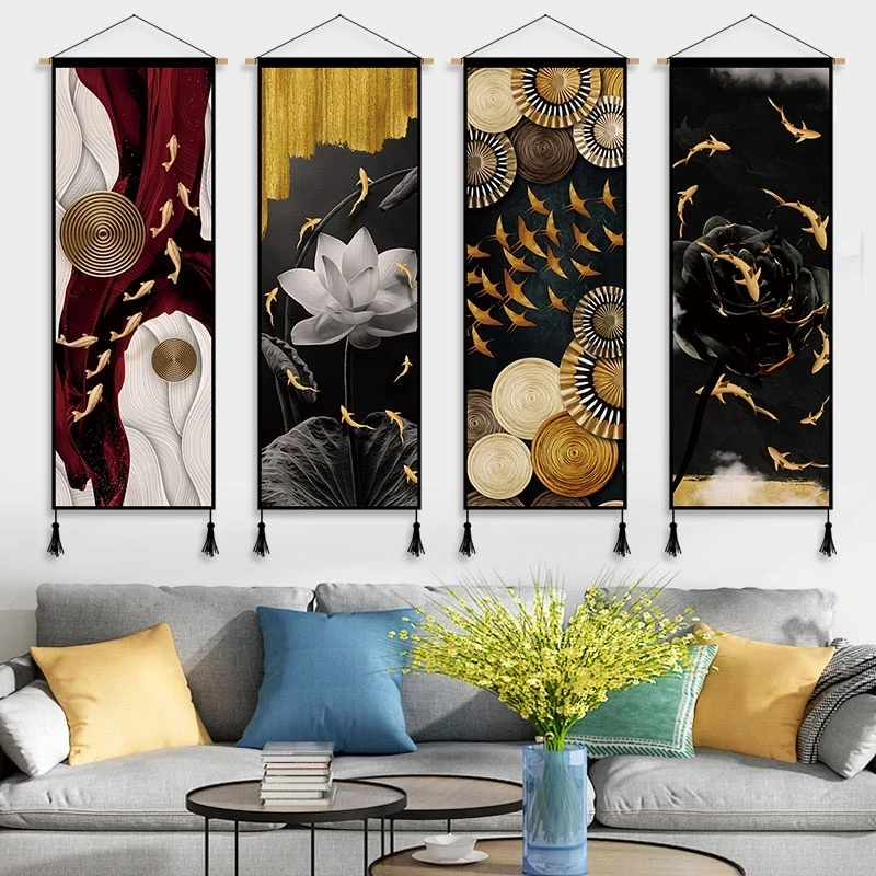 Dekorasi lukisan gulungan gant - Luxury Lifestyle Pictures ulasan dan harga