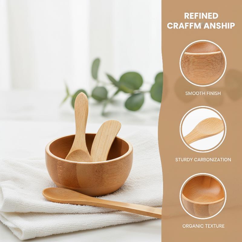 3 Buah Mangkuk Pencampur Maske - Bamboo Cutlery Set ulasan dan harga