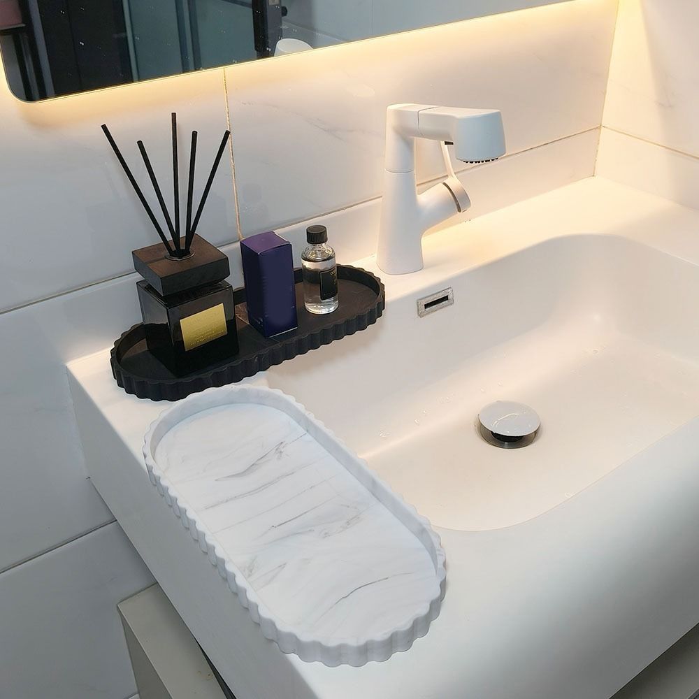 Nampan Penyimpanan Oval Siliko - Marble Serving Board ulasan dan harga